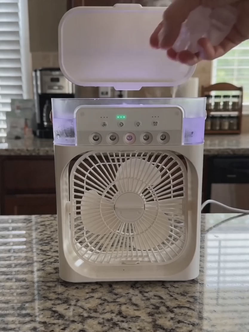 Chill Patrol™ — Portable Misting Fan + Humidifier + Night Light